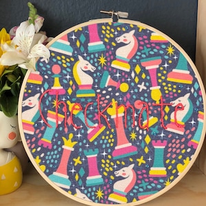 6&#39;&#39; Embroidery Hoop - Checkmate | Home Decor | Gifts