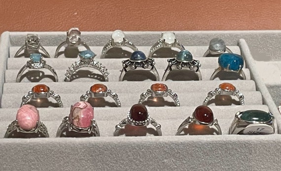 Adjustable Crystal Silver Ring / Herkimer Diamond… - image 2