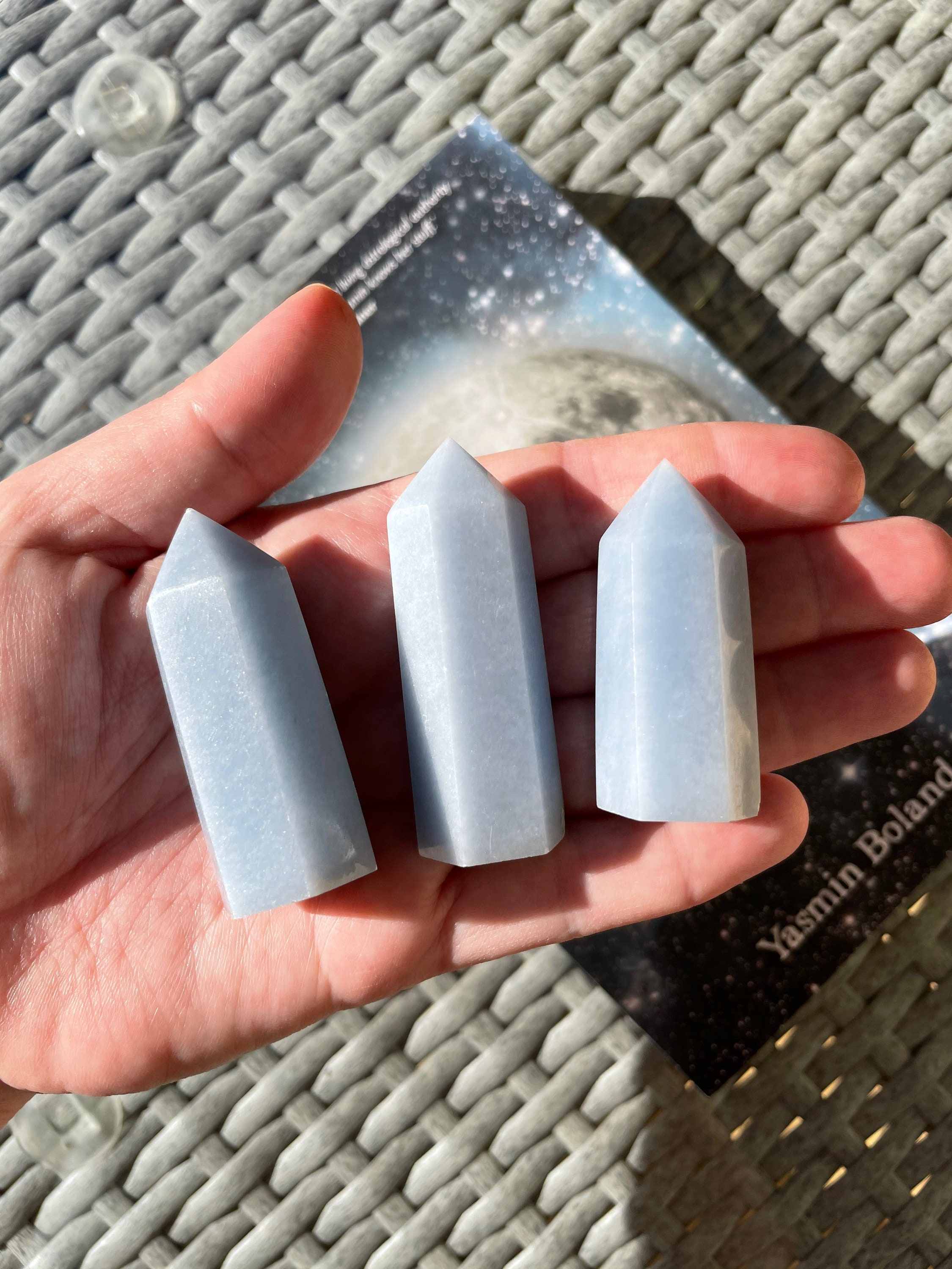 Translucent Angelite Angelite Points / Angel Stone Blue Crystal / Clear Towers / Gemstone ...