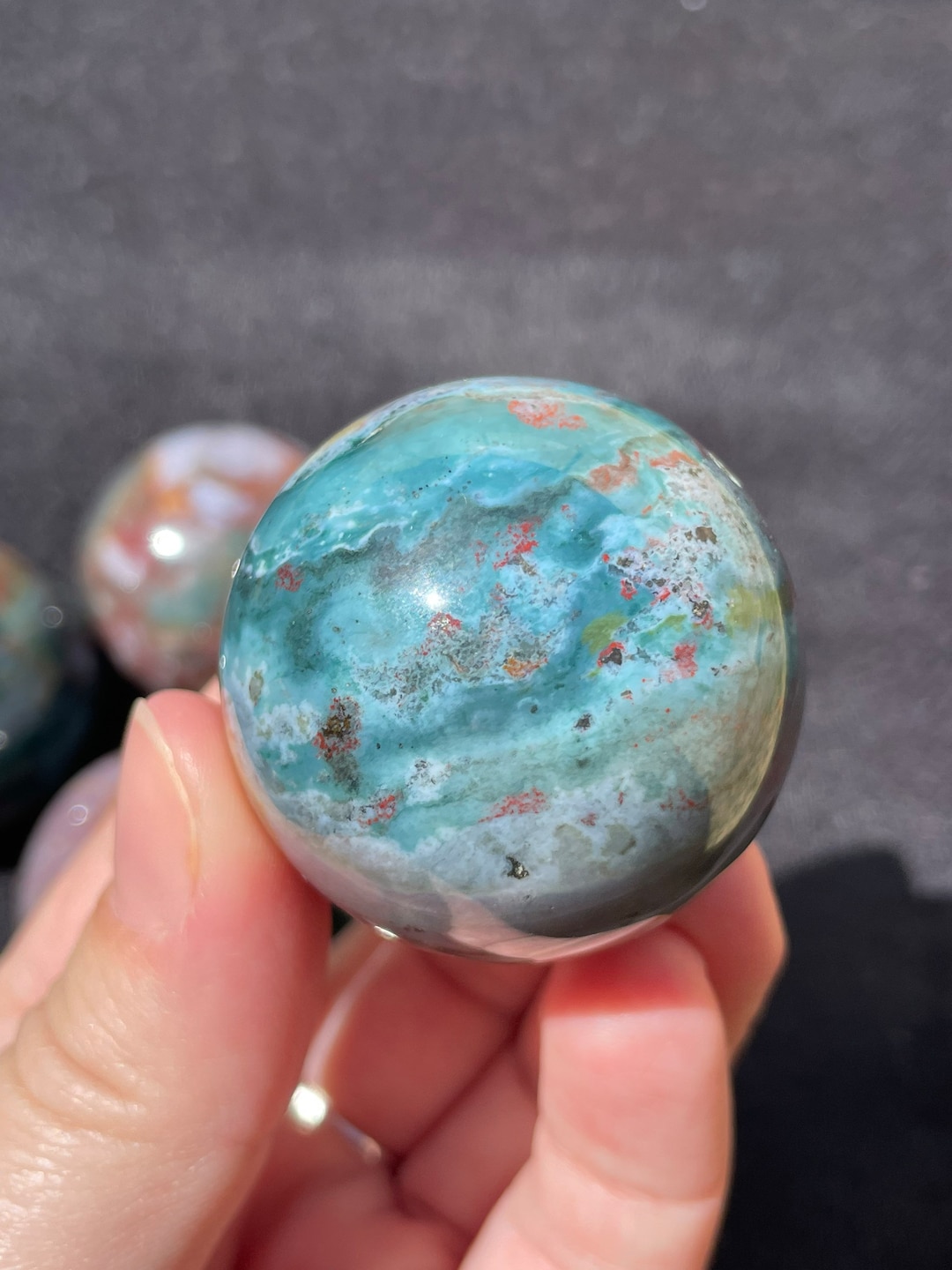 Earthy Ocean Jasper Sphere / Medium OJ / Crystal Ball Love / Mini Green ...