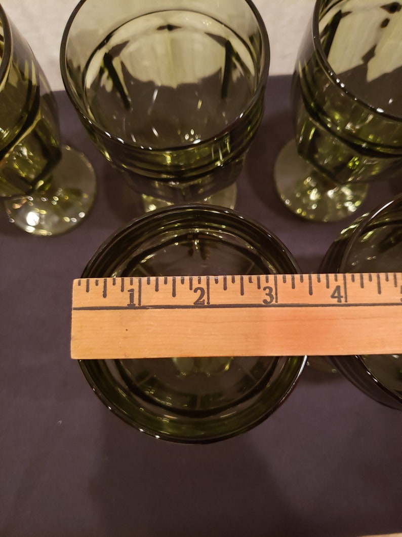 Duratuff Libbey Glass Gibraltar Spanish Green Footed Iced Tea Goblets