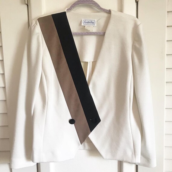 Vintage 80s Leslie Fay White Jacket