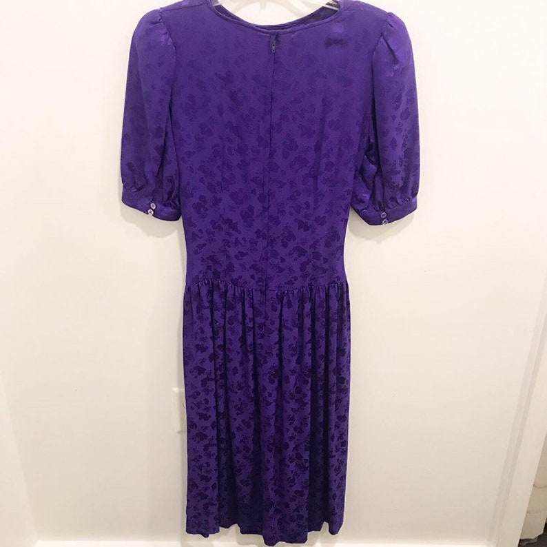 Vintage 80s Purple Floral Silk Dress Dresses Clothing Valresa Com