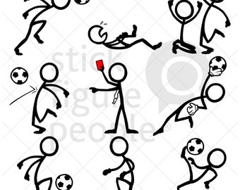 Soccer, Stick Figure People, Stickfigure, Stick Man, Stick Figures, Stick People, Pdf, Svg, Dxf, Png, Cricut, Glowforge, Vector