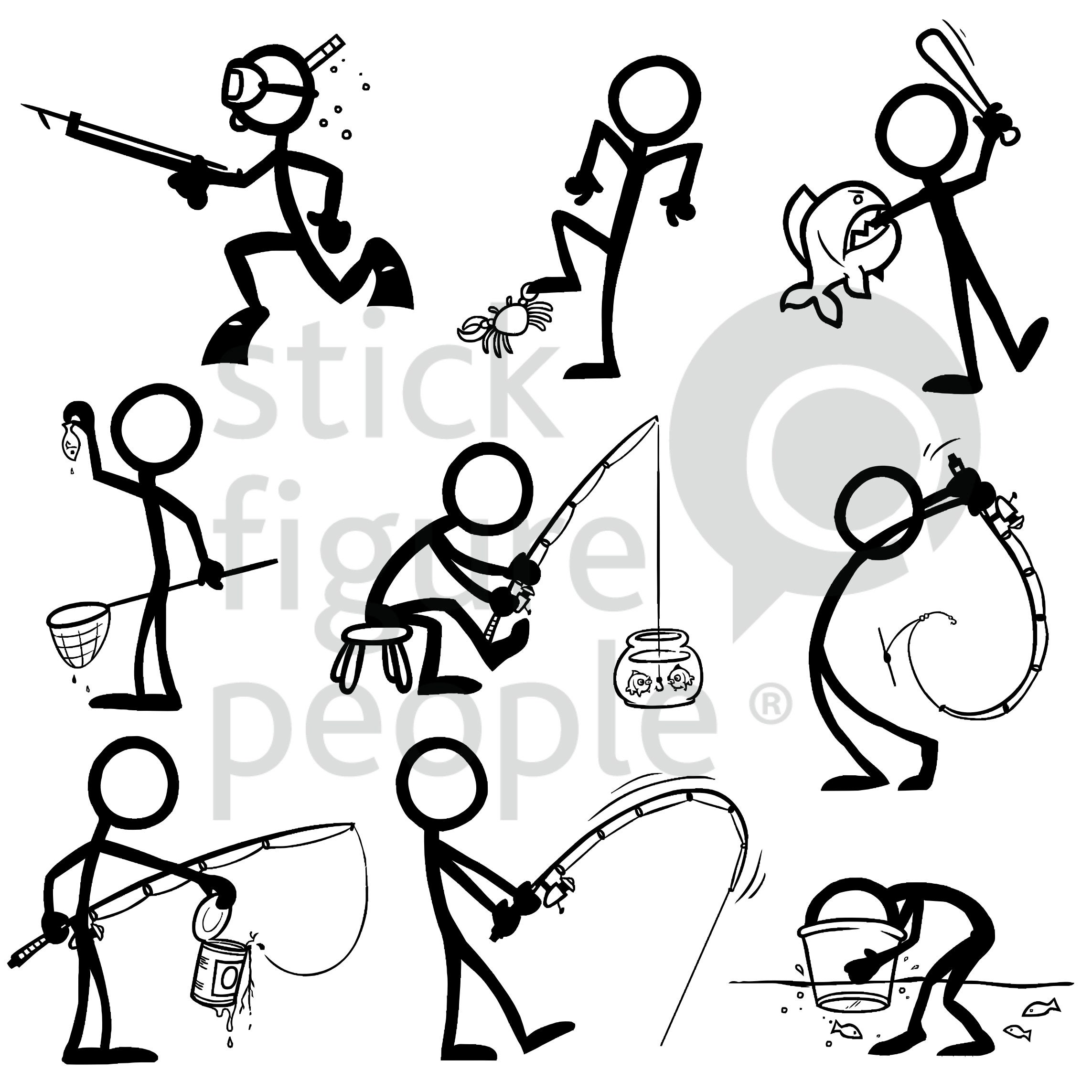 Fishing Stick Figure People, Stickfigure, Stick Man, Stick Figure, Stick  Figures, Stick People, Pdf, Svg, Dxf, Png, Cricut, Vector