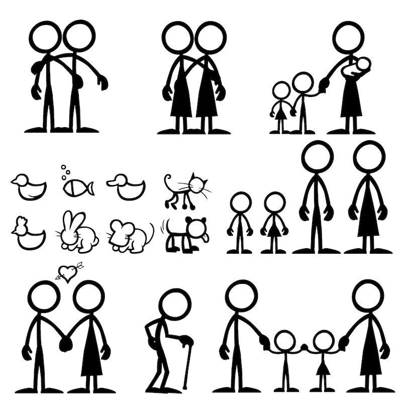 Download Stick Family Bundle Stick People svg Stick Family clipart ...