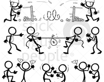 Team conflict, Stick Figure People, Stickfigure, Stick Man, Stick Figures, Stick People, Pdf, Svg, Dxf, Png, Cricut, Glowforge, Vector