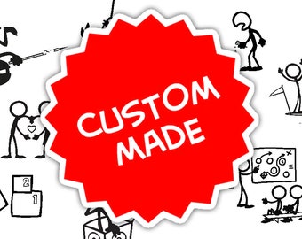 1 x Custom Made Stick Figure People, Stick Man, Stick Figure, Stick Figures, Stick People, Pdf, Svg, Dxf, Png, Cricut, Vector, illustration