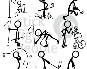 Golf Stick Figure People, Stickfigure, Stick Man, Stick Figure, Stick Figures, Stick People, Pdf, Svg, Dxf, Png, Cricut, Vector