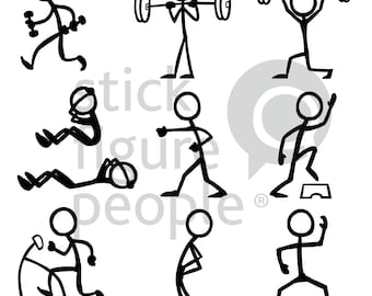 Fitness Stick Figure People, Stickfigure, Stick Man, Stick Figure, Stick Figures, Stick People, Pdf, Svg, Dxf, Png, Cricut, Vector