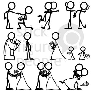Pessoas de bonecos de casamento, bonecos de palito, homem de palitos, bonecos de palitos, bonecos de palitos, pessoas de palitos, Pdf, Svg, Dxf, Png, Cricut, Vector