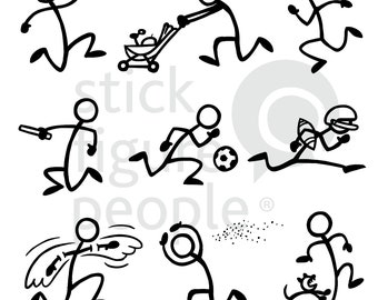 Sprinting Running Stick Figure People, Stickfigure, Stick Man, Stick Figure, Stick Figures, Stick People, Pdf, Svg, Dxf, Png, Cricut, Vector