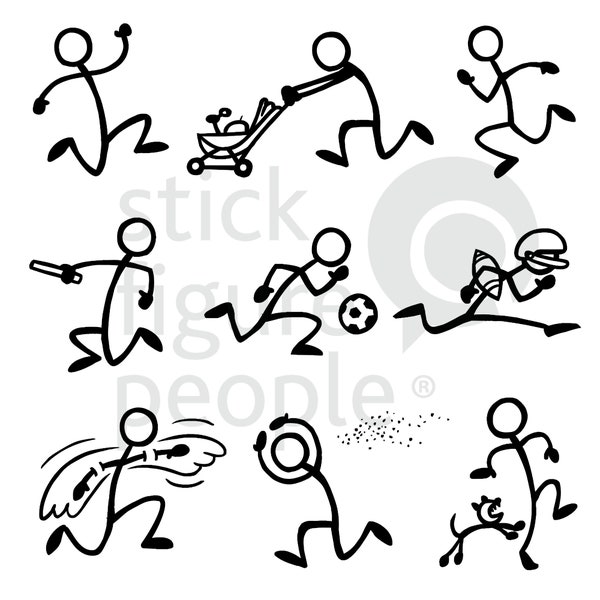 Sprinting Running Stick Figure People, Stickfigure, Stick Man, Stick Figure, Stick Figures, Stick People, Pdf, Svg, Dxf, Png, Cricut, Vector