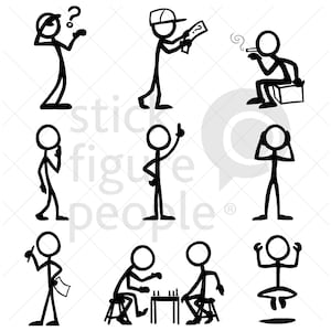 Thought Stick Figure People, Stickfigure, StickMan, Stick Figure, Stick Figures, Stick People, Pdf, Svg, Dxf, Png, Cricut, Glowforge, Vector
