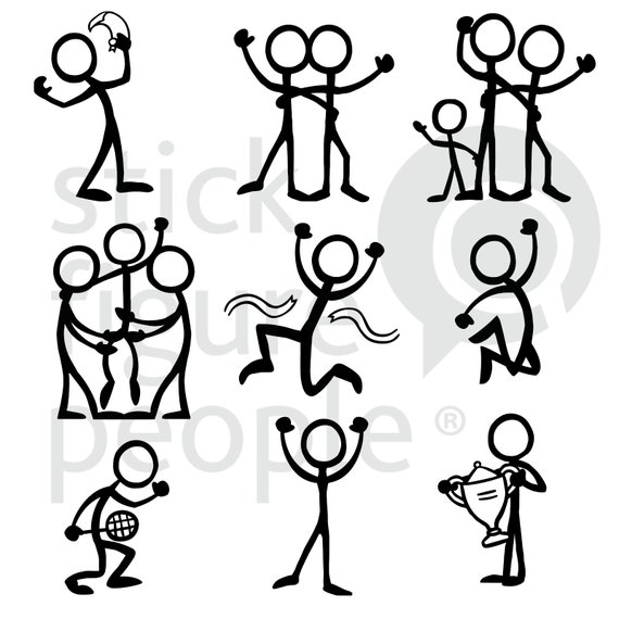 group, people, stick, Celebration, Raised Arms, stick man, Stick