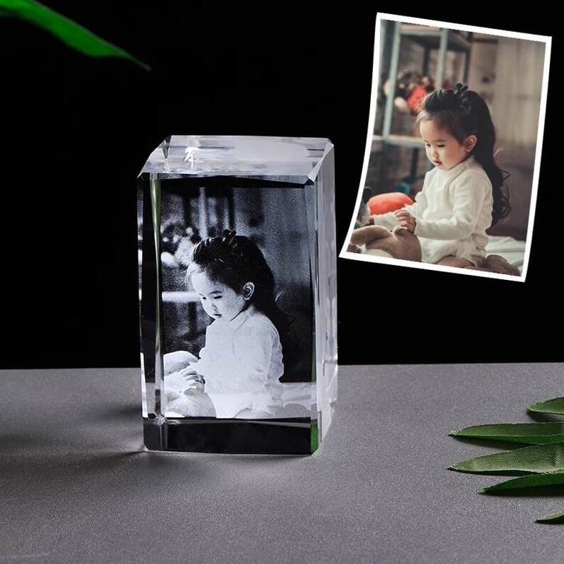 3D Laser Crystal Customized Photo Cube Laser Etched Etsy UK