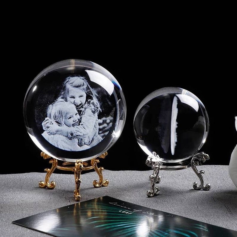Laser Engraved Photo Crystal Ball Customized Glass Picture Etsy