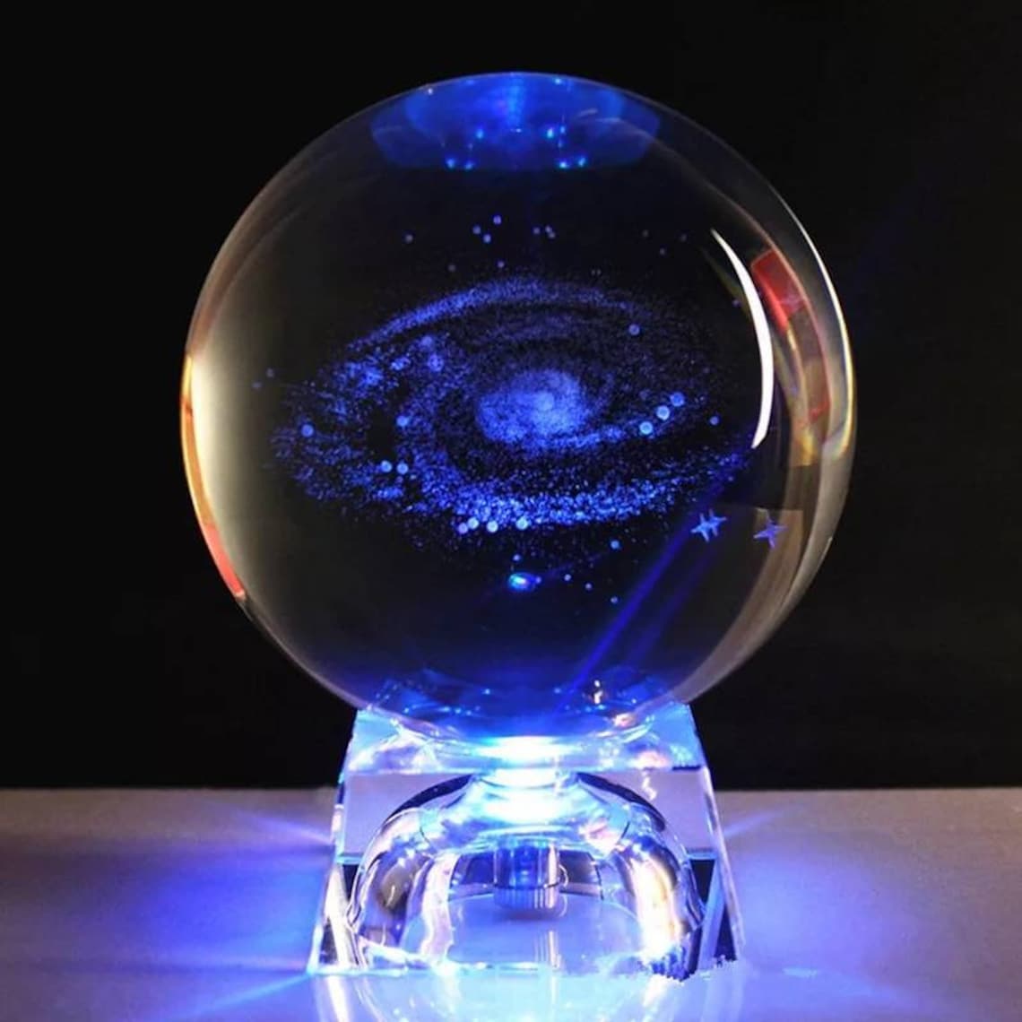 LED Milky Way Galaxy 3D Crystal Globe Celestial Glass Etsy