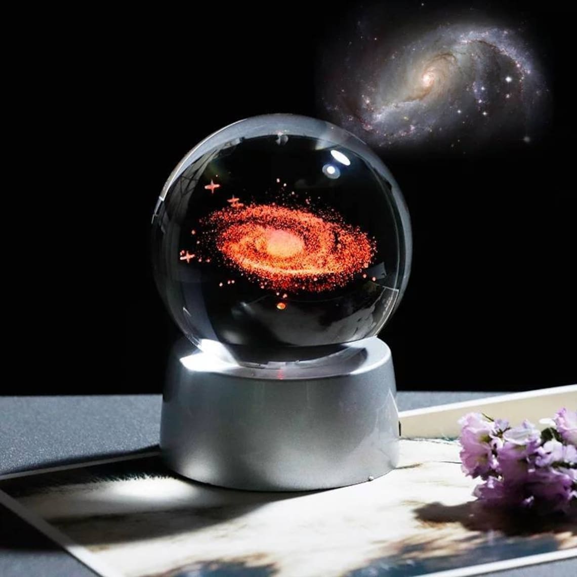 Crystal LED MultiColor Galaxy Ball Universe 3D Glass Ball Etsy
