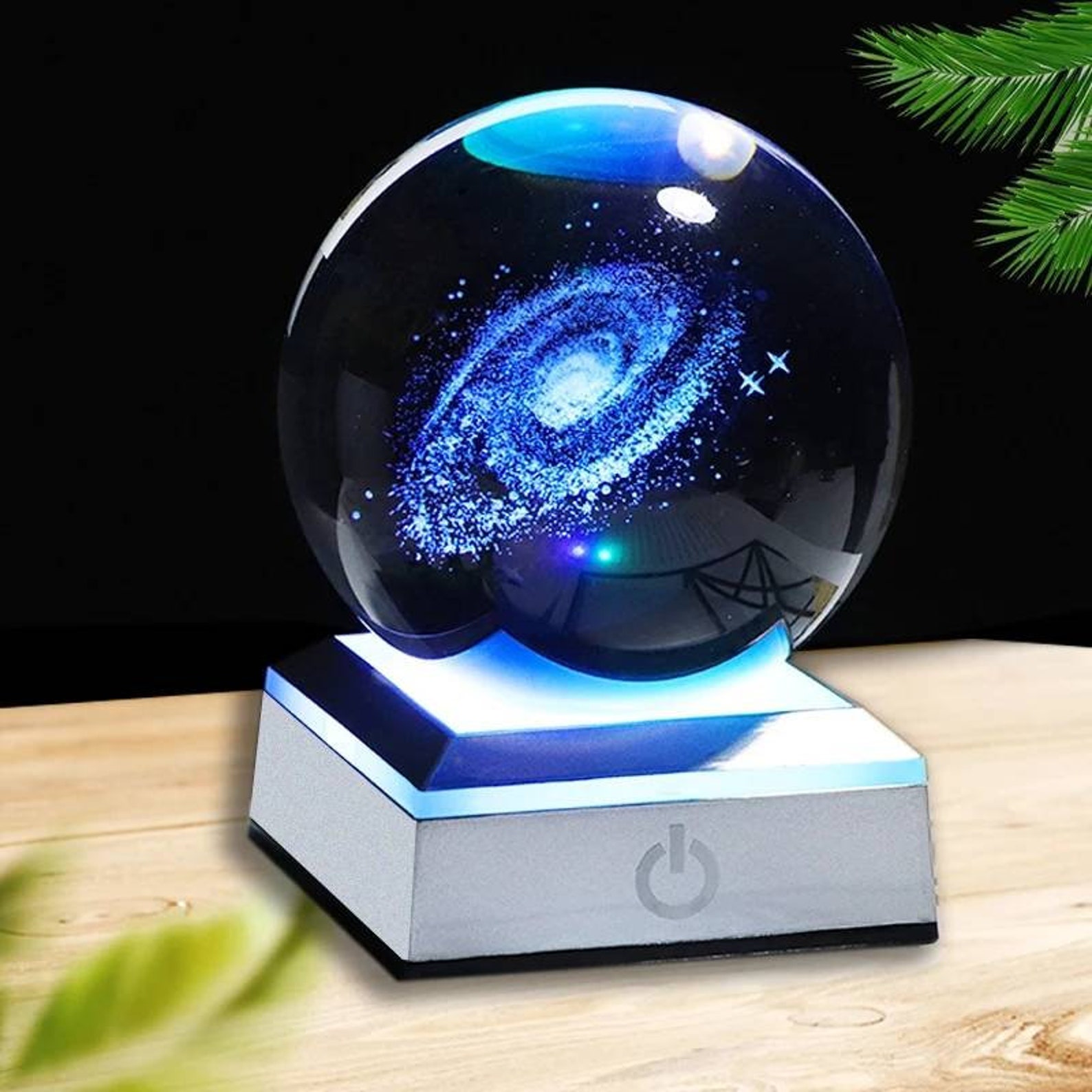 LED Light Galaxy 3D Crystal Globe Celestial Glass Etsy