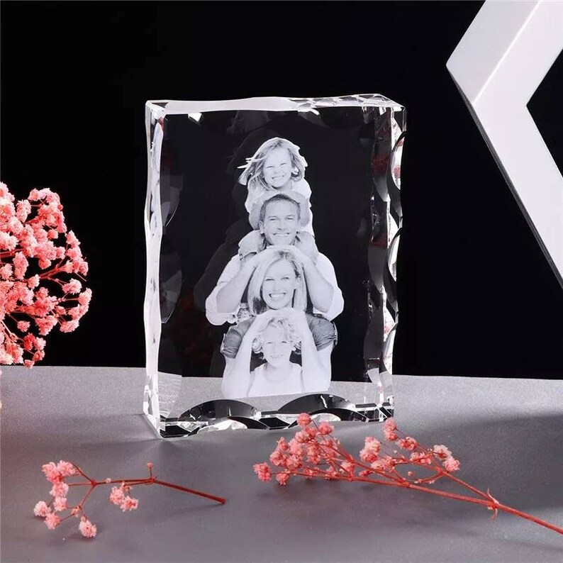 Customized Crystal Photo Frame Personalize Laser Engraved Etsy