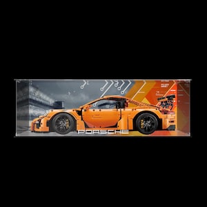 Porsche 911 display case | Acrylic Display Case with custom engraving for LEGO Technic Porsche 911 GT3 42056