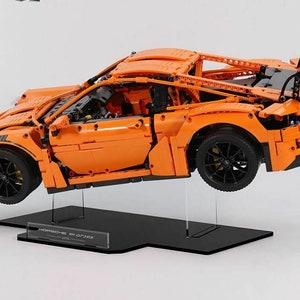 Porsche display stand | Acrylic display stand with custom engraving for Lego Porsche 911 GT3 RS 42056