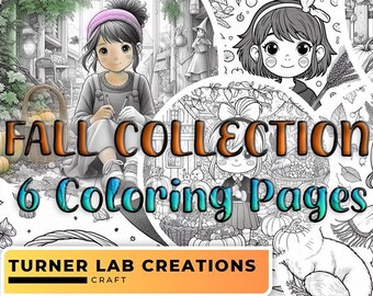 Enchanting Fall Fantasy Coloring Pages - Adults and Kids Coloring Book, Digital Coloring Sheets, Instant Download, Printable PDF File