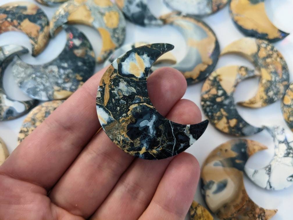 Maligano Jasper Moon, Jasper Crescent Moon, Witchy Gifts, Gemstone 
