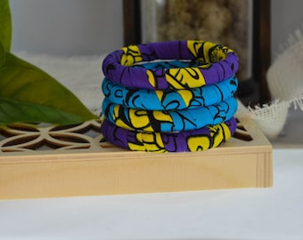 Sadji Treasures Ankara Flower garden print bangles