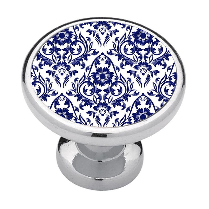 Business Decor Drawer Pulls Home Decor Bathroom Decor Bedroom Decor Kitchen Decor Cabinet Knobs Blue Floral Ornamental Renters Decor