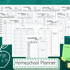 PRINTABLE Weekly Vertical Lined Homeschool Planner Pages | Secular Homeschool Planner Add Ons | Homeschool Curriculum Organizer Schedule