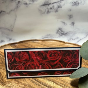 Red Roses Money Envelope: Handmade Cash/Check Holder