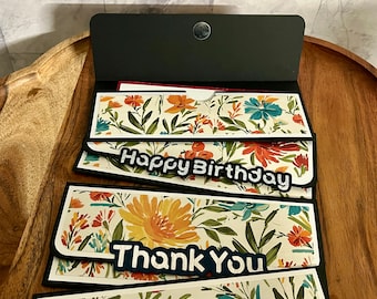 Bushy flowers Money Holder |Birthday / Thank you Envelope | Customized Envelope | Cash/Check Holder | Money Sleeve | Handmade card