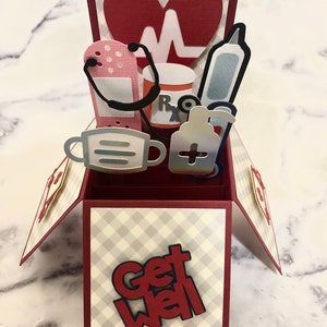 Handmade Medical Pop Up Card: Get Well, Thank You