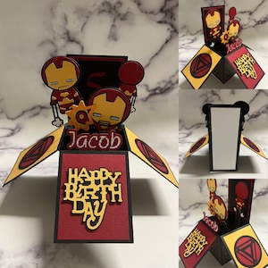 Iron man birthday  | Birthday Card | Children's Birthday card | Handmade card | Customised | Pop up 3D box card