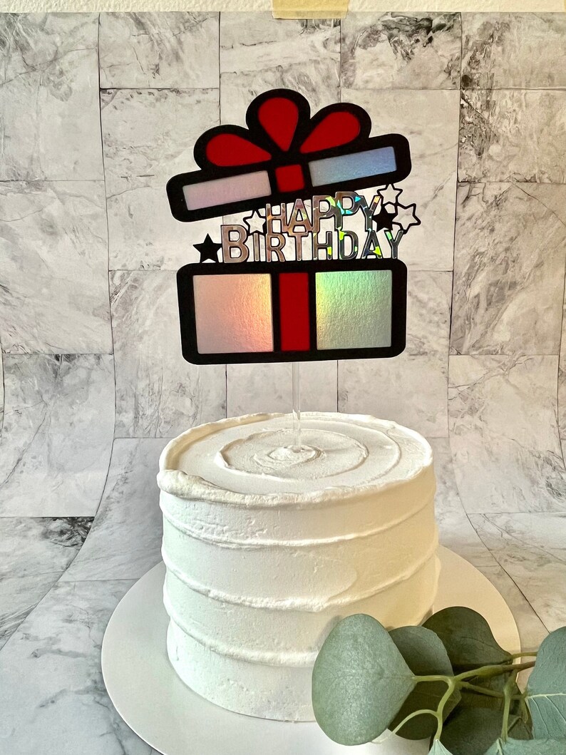 Cake topper Happy Birthday topper Handmade & Customized topper image 1