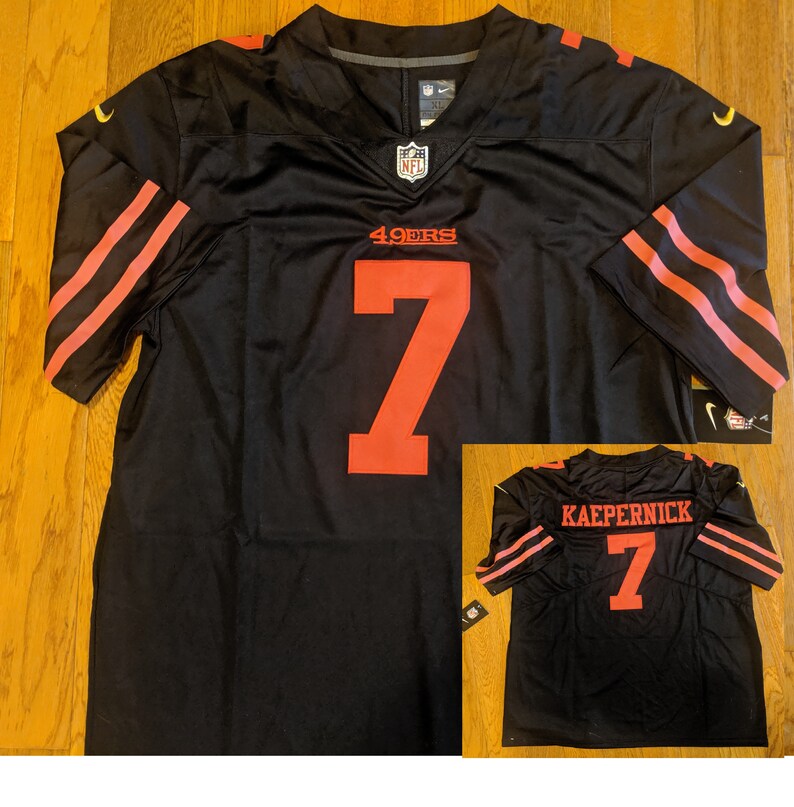 colin kaepernick black and red jersey