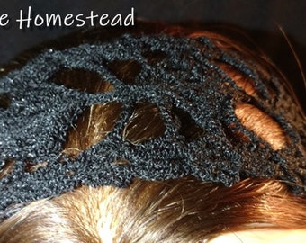 CROCHET PATTERN Black Lace Headband