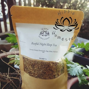 Restful night sleep tea / herbal tea / organic herbal tea for sleep / 1 oz