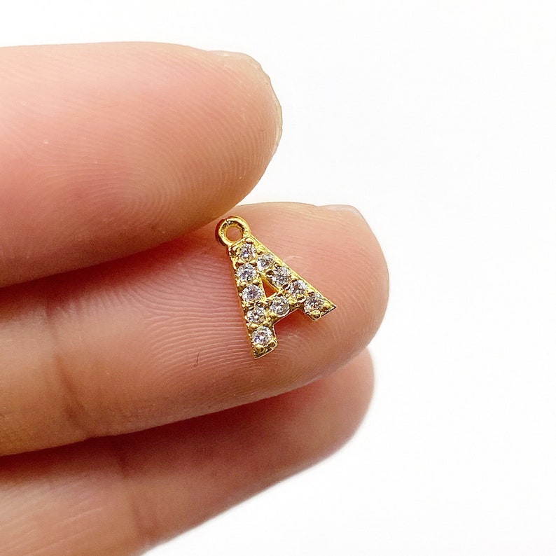 5pcs 18K Gold Plated Jewelry Small 26 Letter Charms For Jewelry Making