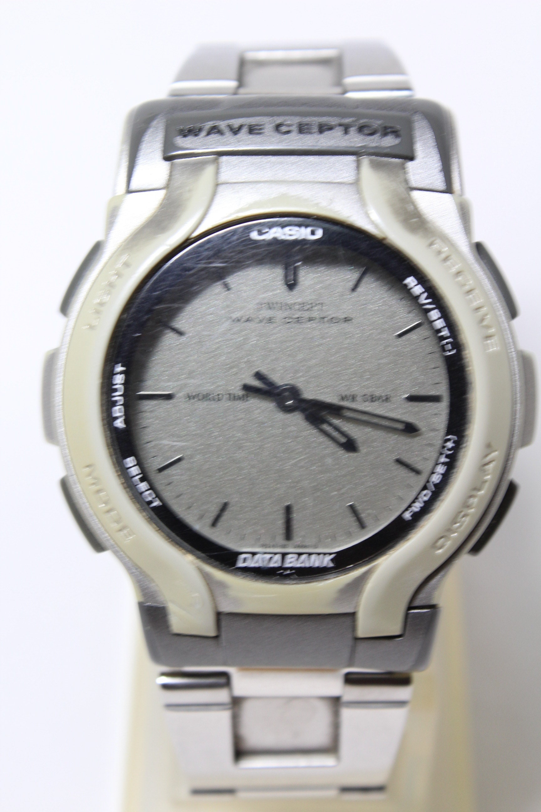 Casio Wave Ceptor Data Bank WVA-200 Ana-Digi Watch Silver