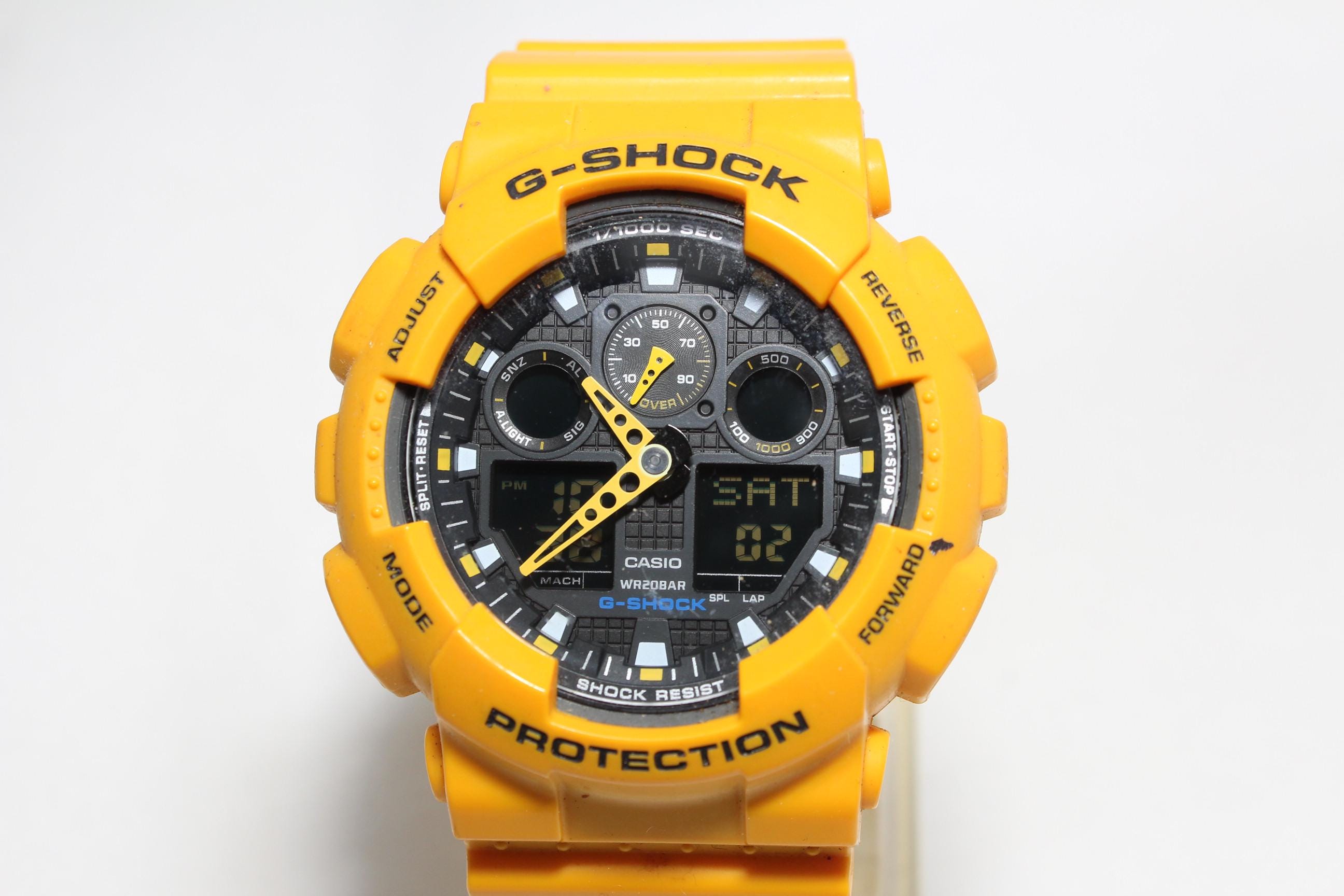 CASIO GA-100A Yellow G-shock Resistant Watch - Etsy