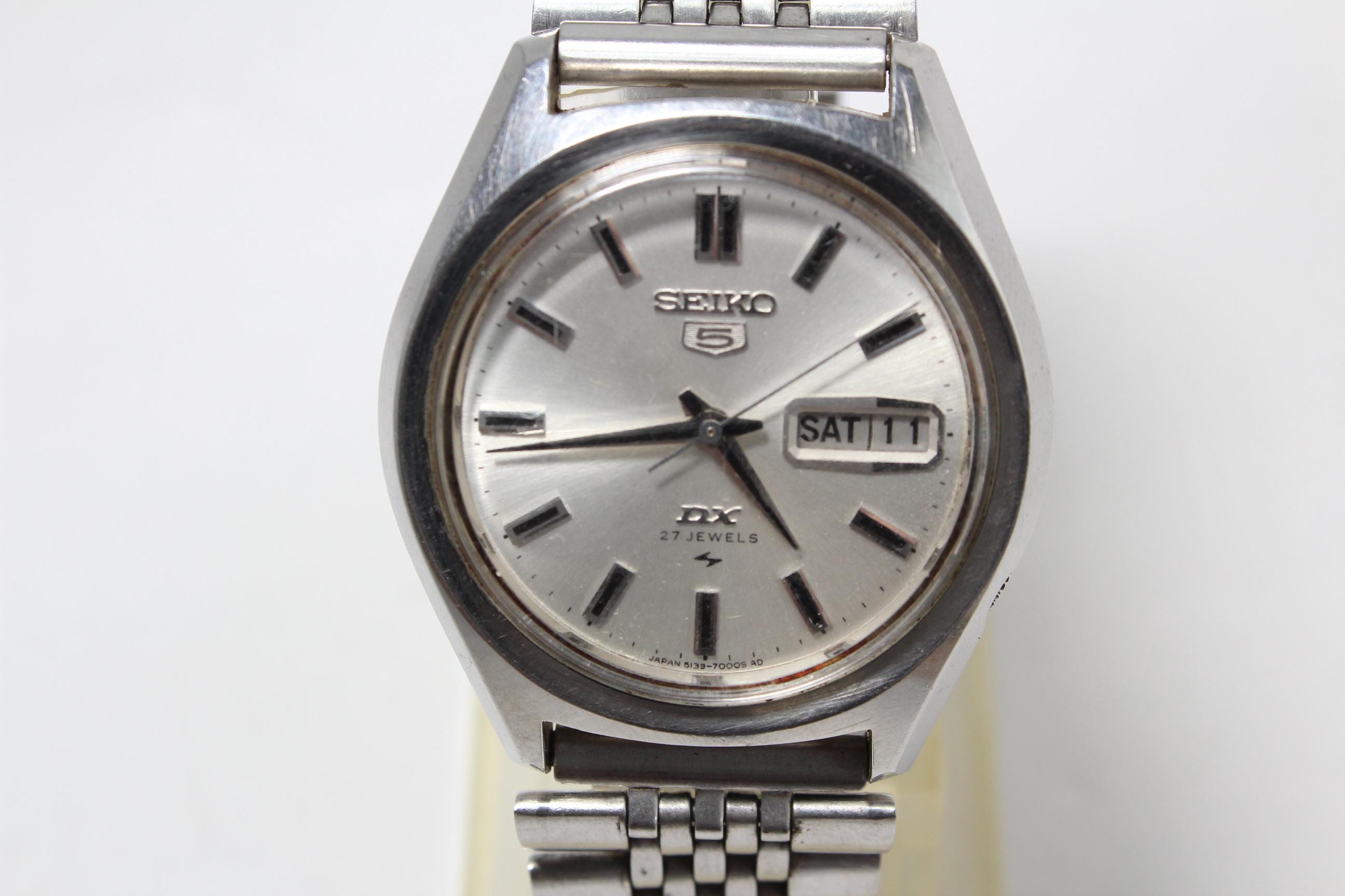 SEIKO 5 DX 5139 7000 Analog Vintage Automatic Watch 27 Jewels Etsy