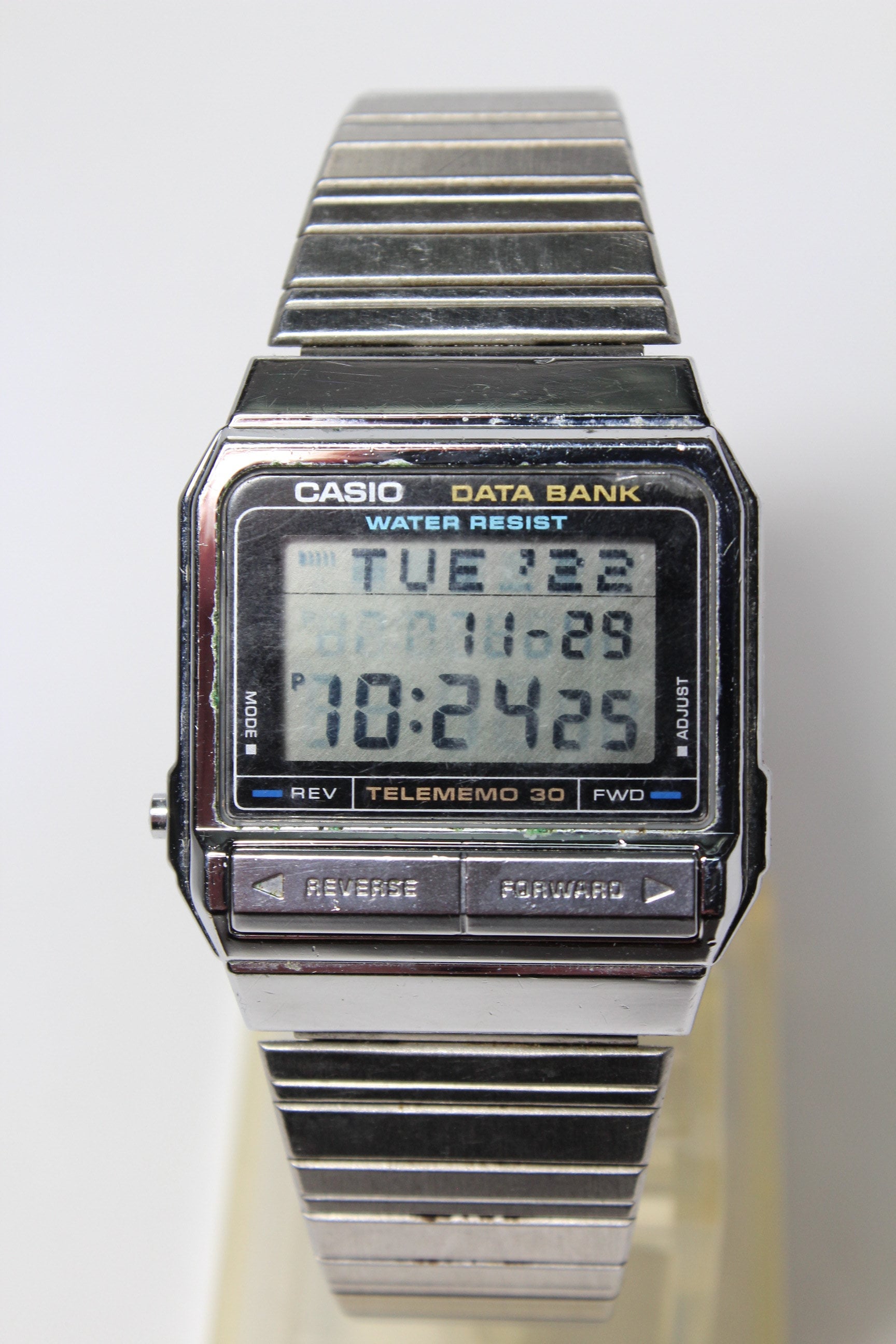 Casio DATA BANK DB-310 silver telememo retro watch vintage casual ...