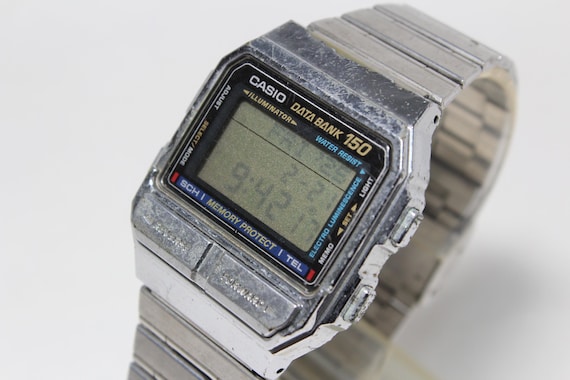 Casio DATA BANK DB-1500 silver telememo vintage s… - image 3