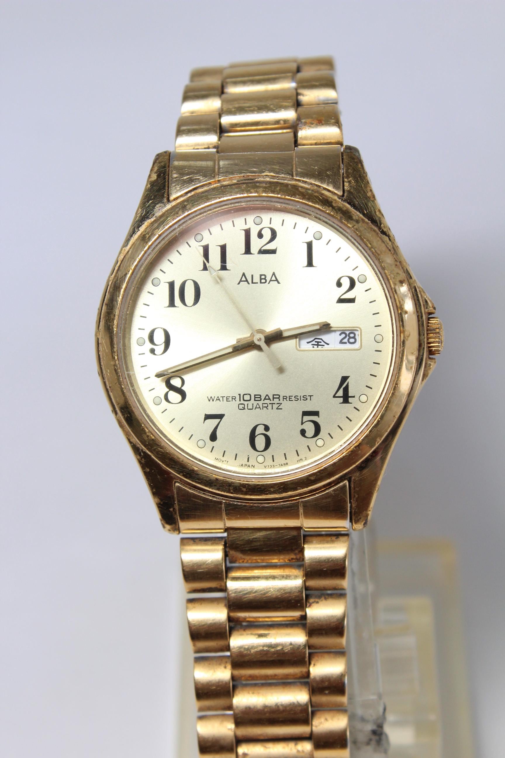 【ALBA】Y101-6060 ヴィンテージ スキンダイバー クオーツ Auth Vintage SEIKO ALBA Hotgear Wristwatch Watch Set Quartz