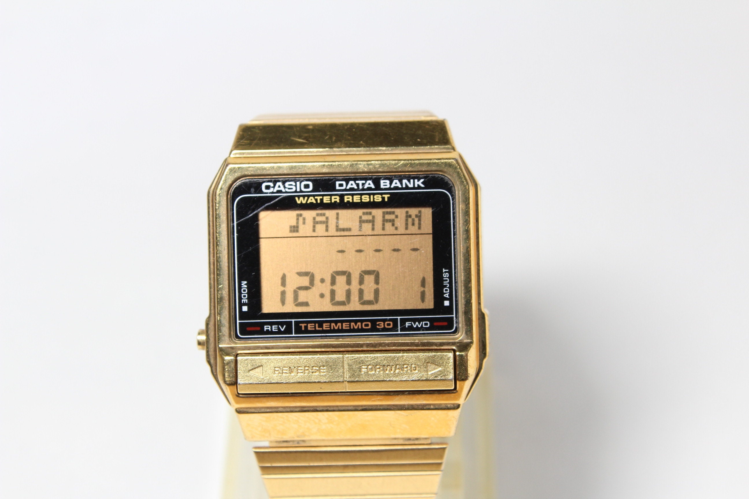 Casio DATA BANK DB 310 Gold Telememo Retro Watch Vintage Casual