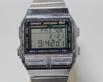 ②【90's Vintage】CASIO DATABANK DBC-1500 Vintage 1995 CASIO DBC-1500 Data Bank 150 Illuminator Men's