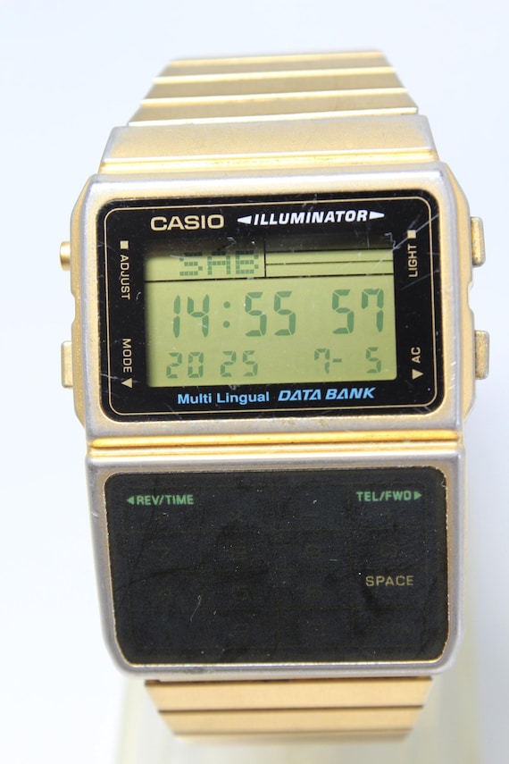 Casio DATA BANK Multi Lingual DBC-611G Gold vinta… - image 1